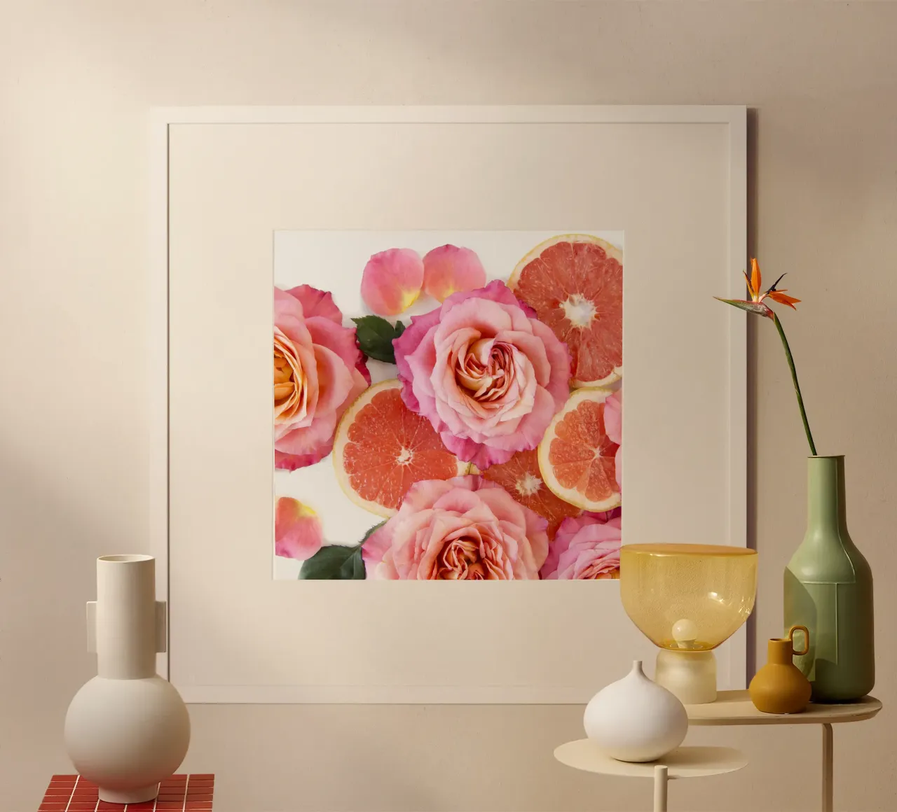 Pompelmo e rose poster da PhotoVibe Decor