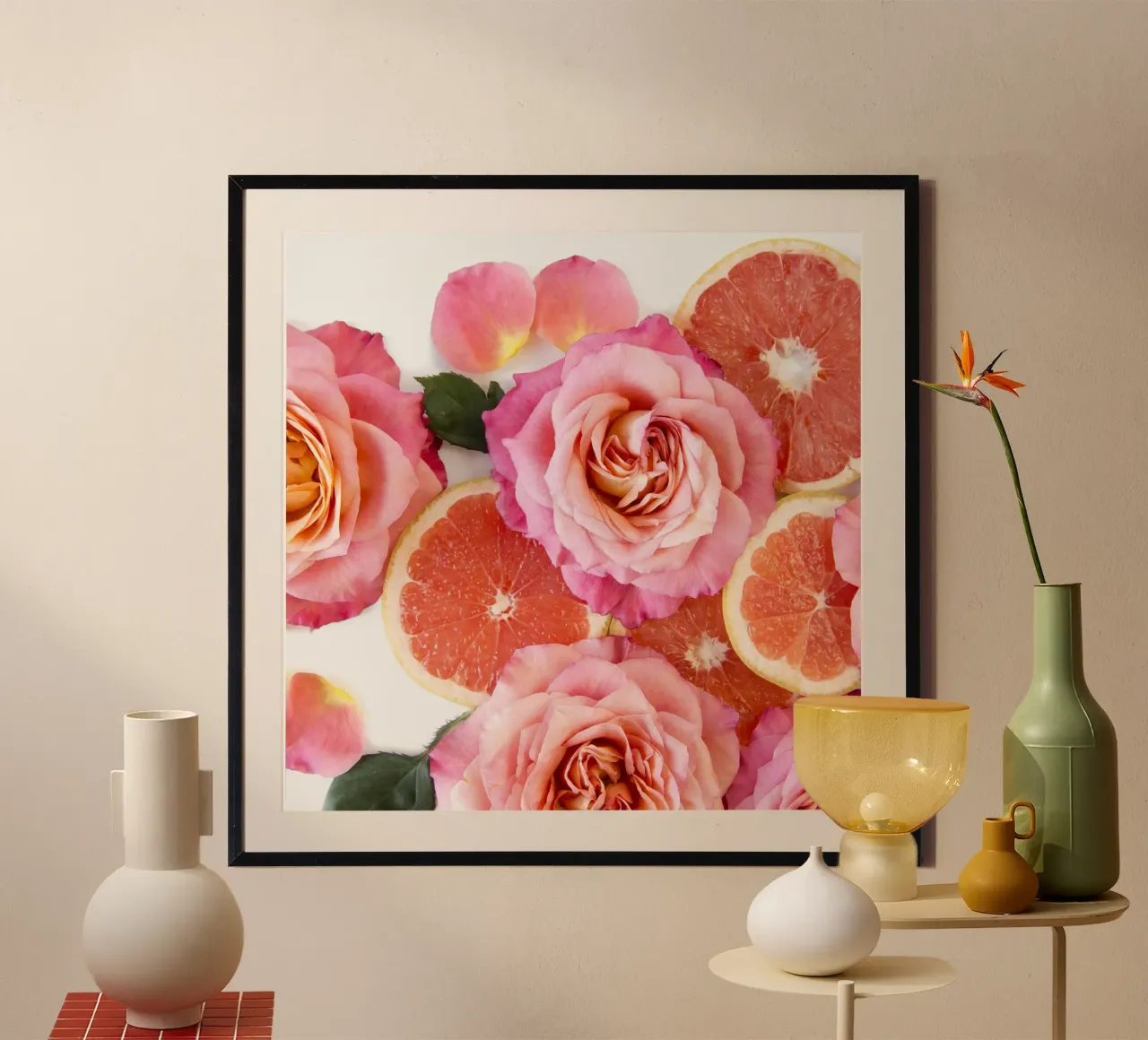 Pompelmo e rose carta hahnemühle da PhotoVibe Decor