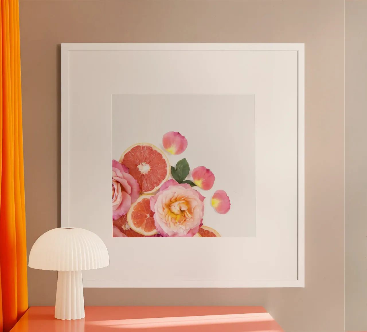 Grapefruit & Rosen Poster von PhotoVibe Decor