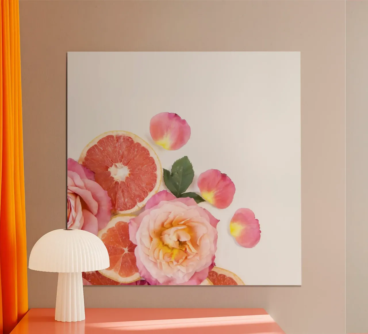 Grapefruit & Rosen Poster von PhotoVibe Decor