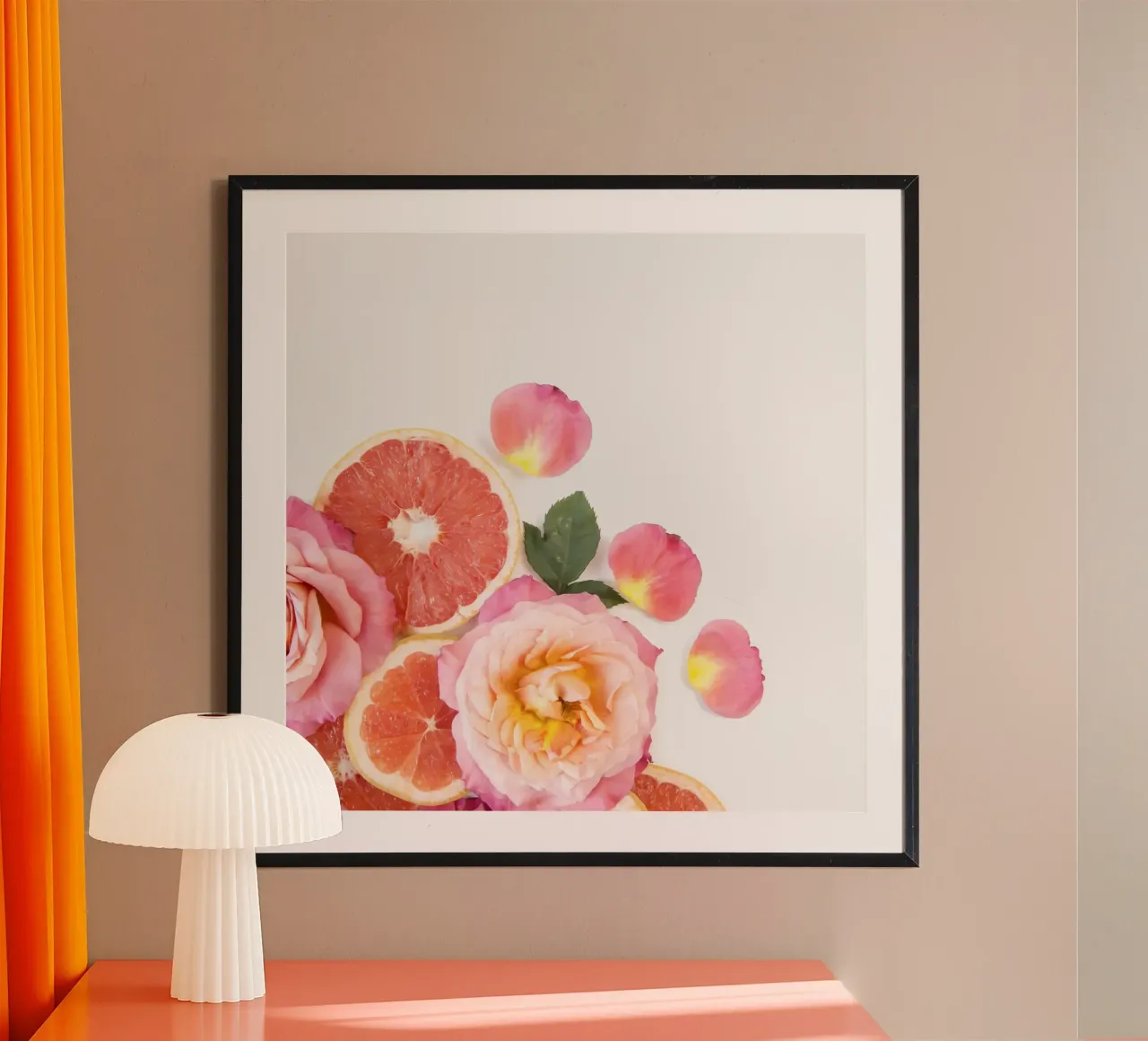 Grapefruit & Rosen Poster von PhotoVibe Decor