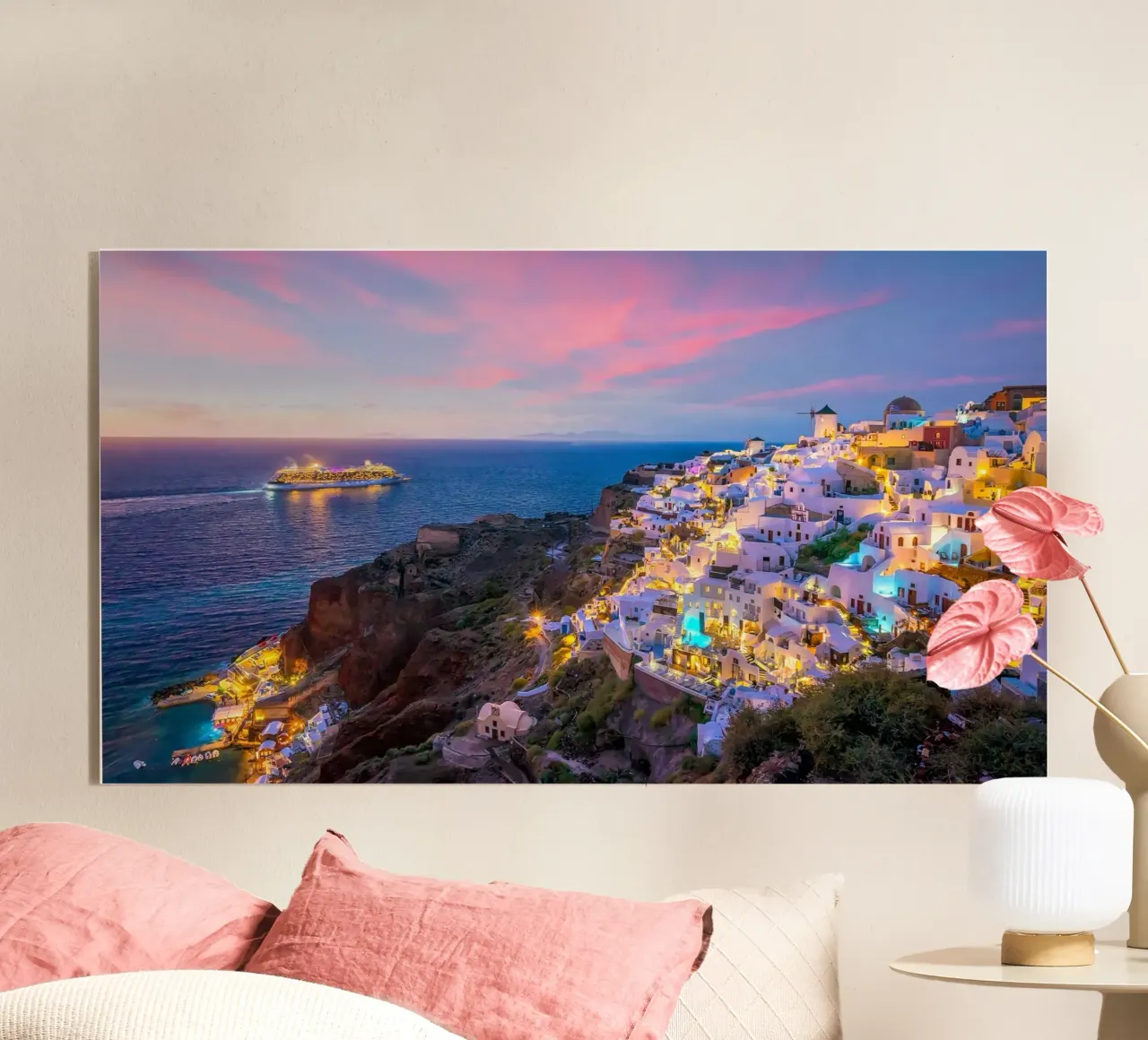 Santorini Glow plexiglass da PhotoVibe Decor