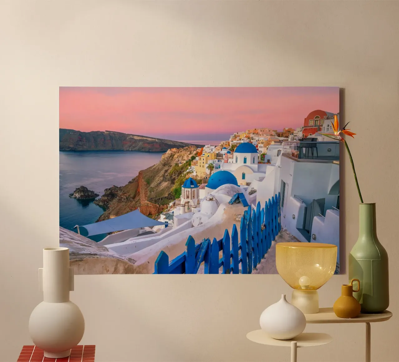 Santorini Glow canvas by PhotoVibe Decor