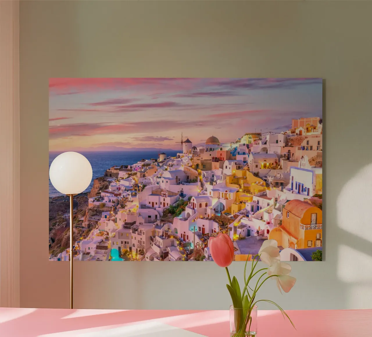 Santorini Glow plexiglass da PhotoVibe Decor