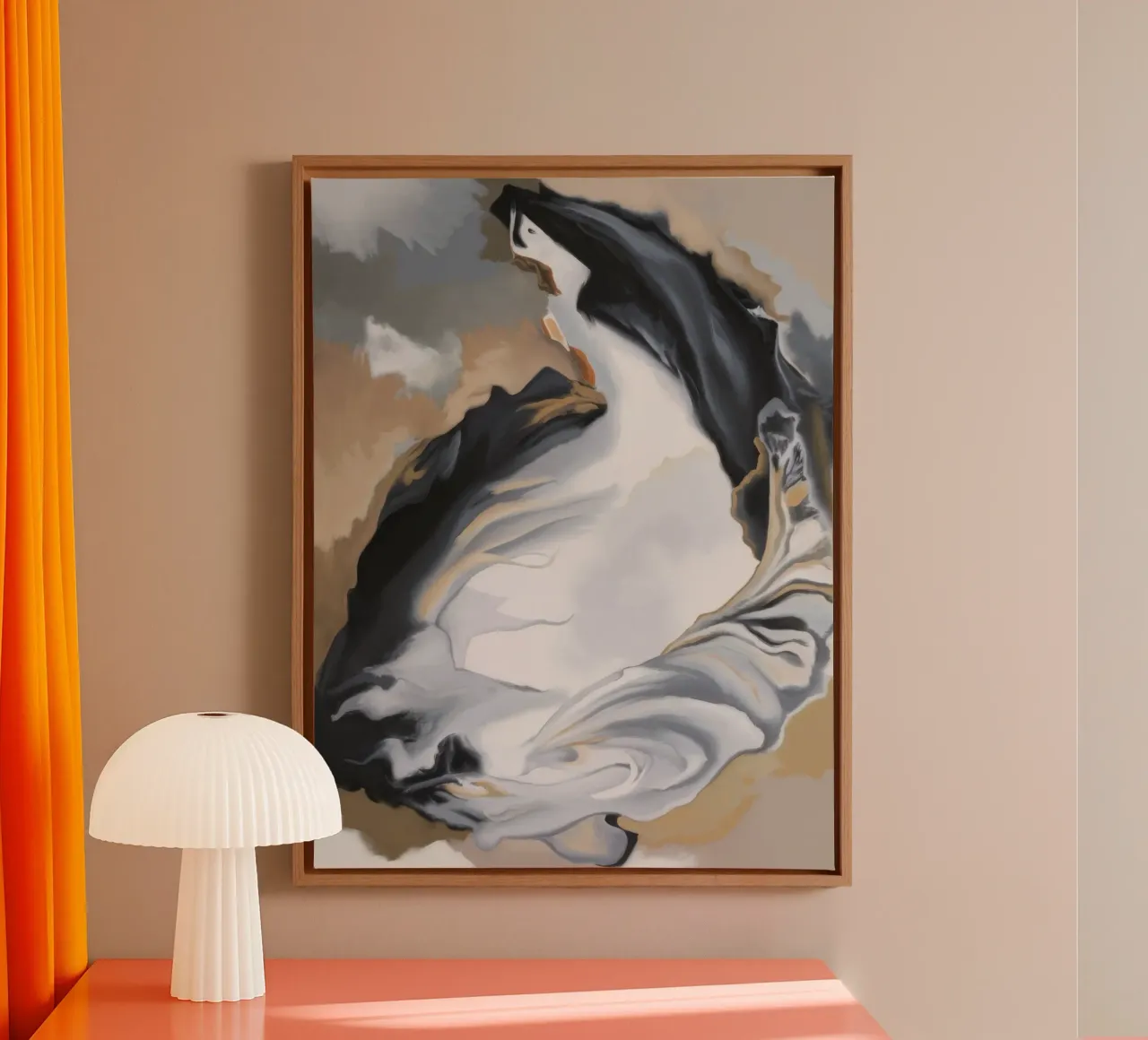 Lunar Fold Reverie canvas with Floater frame by Monarch Arc