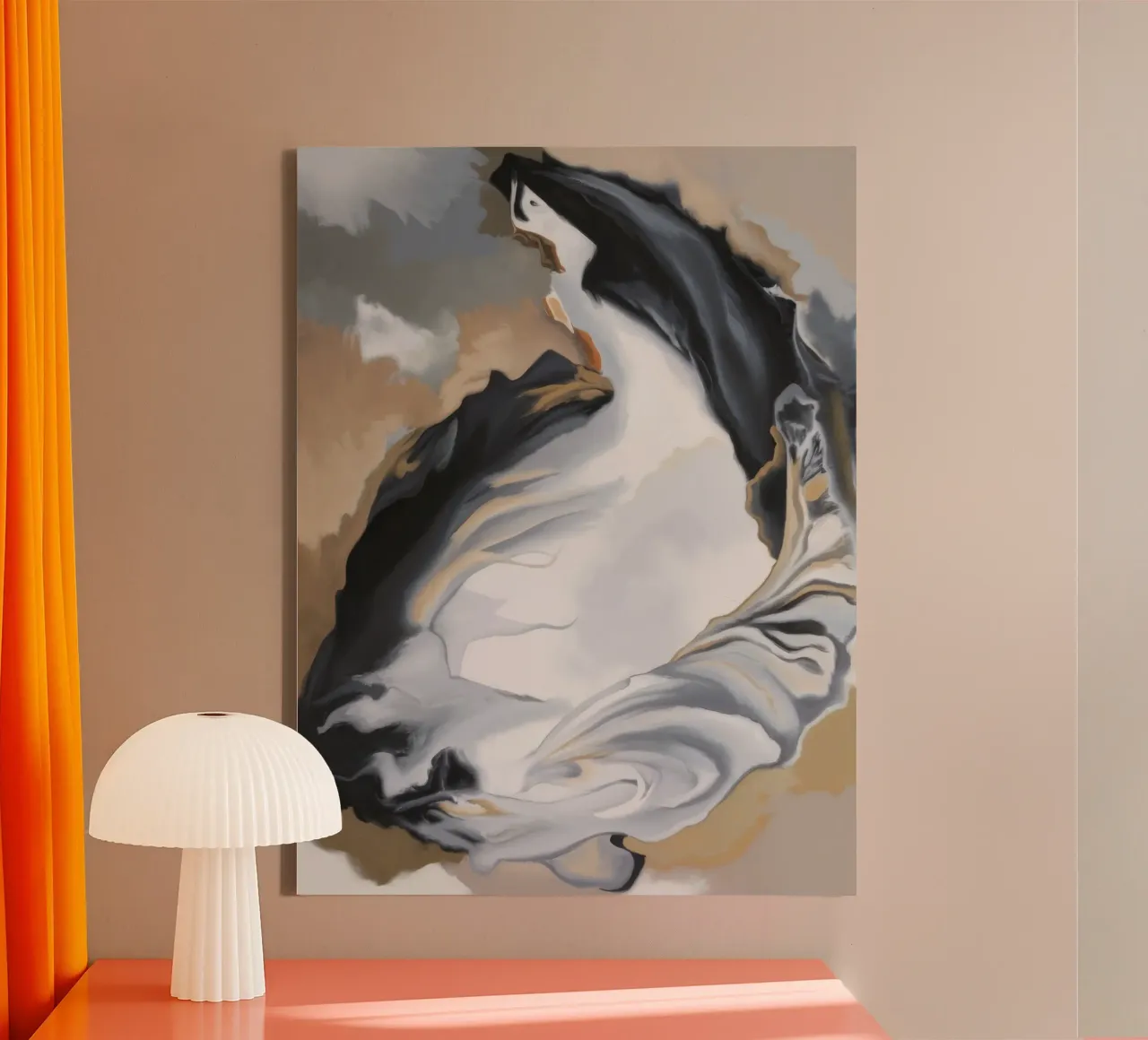 Lunar Fold Reverie canvas with Floater frame by Monarch Arc