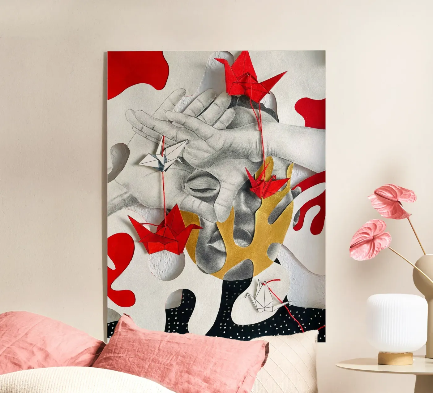 Liefde is blind acryl van Helen Patterson Art