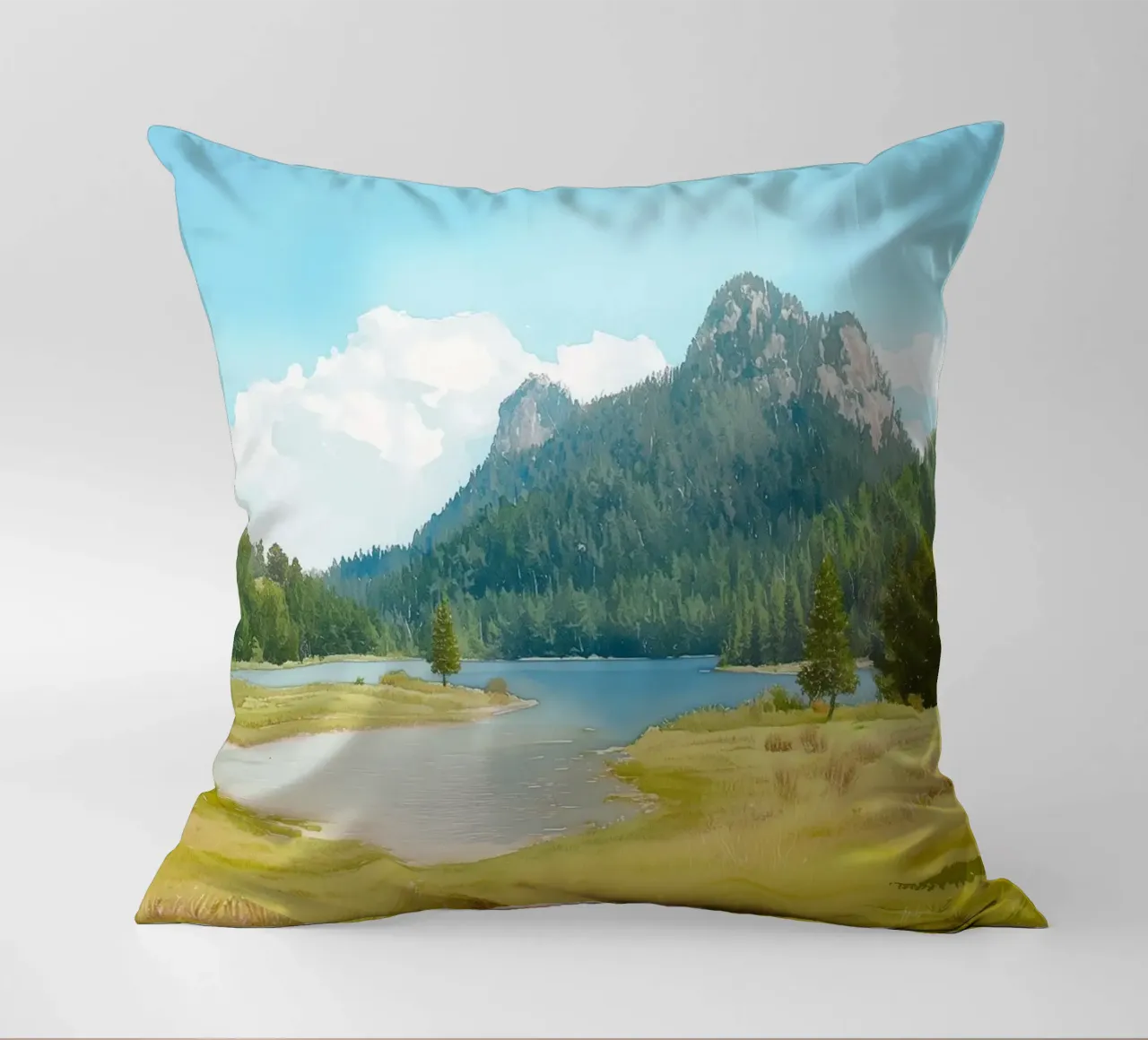 Serene Alpine Lake cuscino da FujiBrush