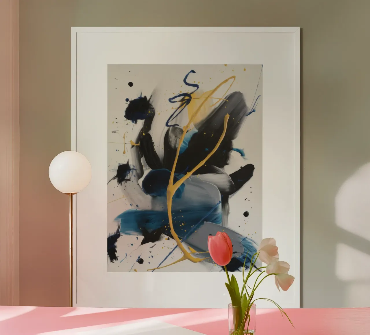 Caos della forma del colpo poster con telaio in alluminio da Monarch Arc