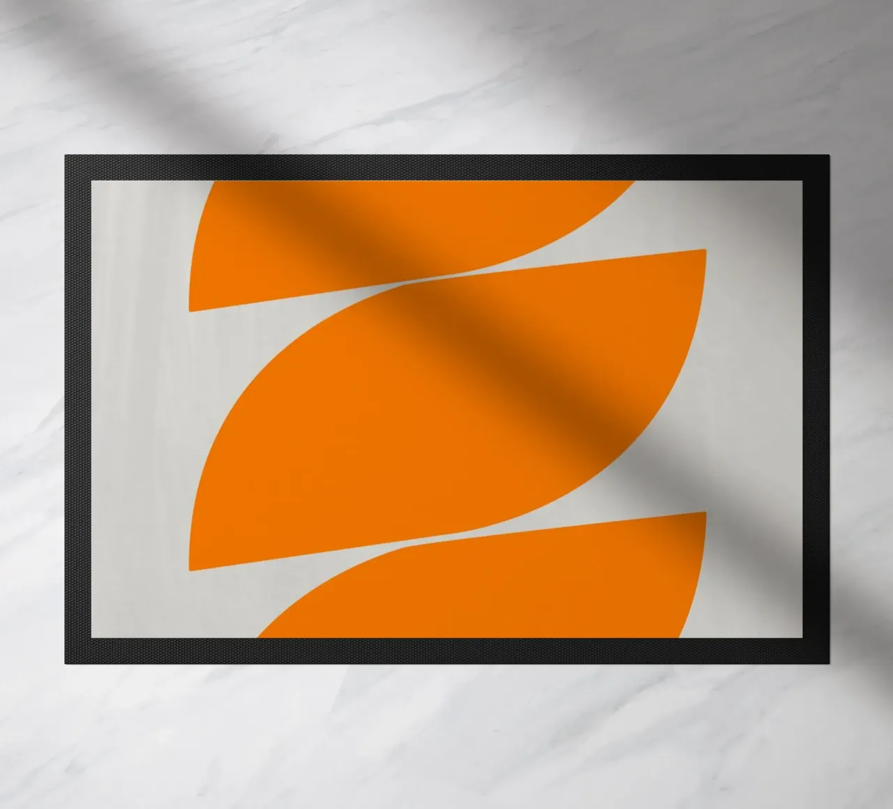 Waves (Orange) doormat by Rose Beck Art