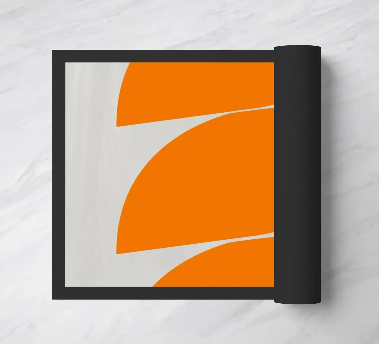 Waves (Orange) doormat by Rose Beck Art