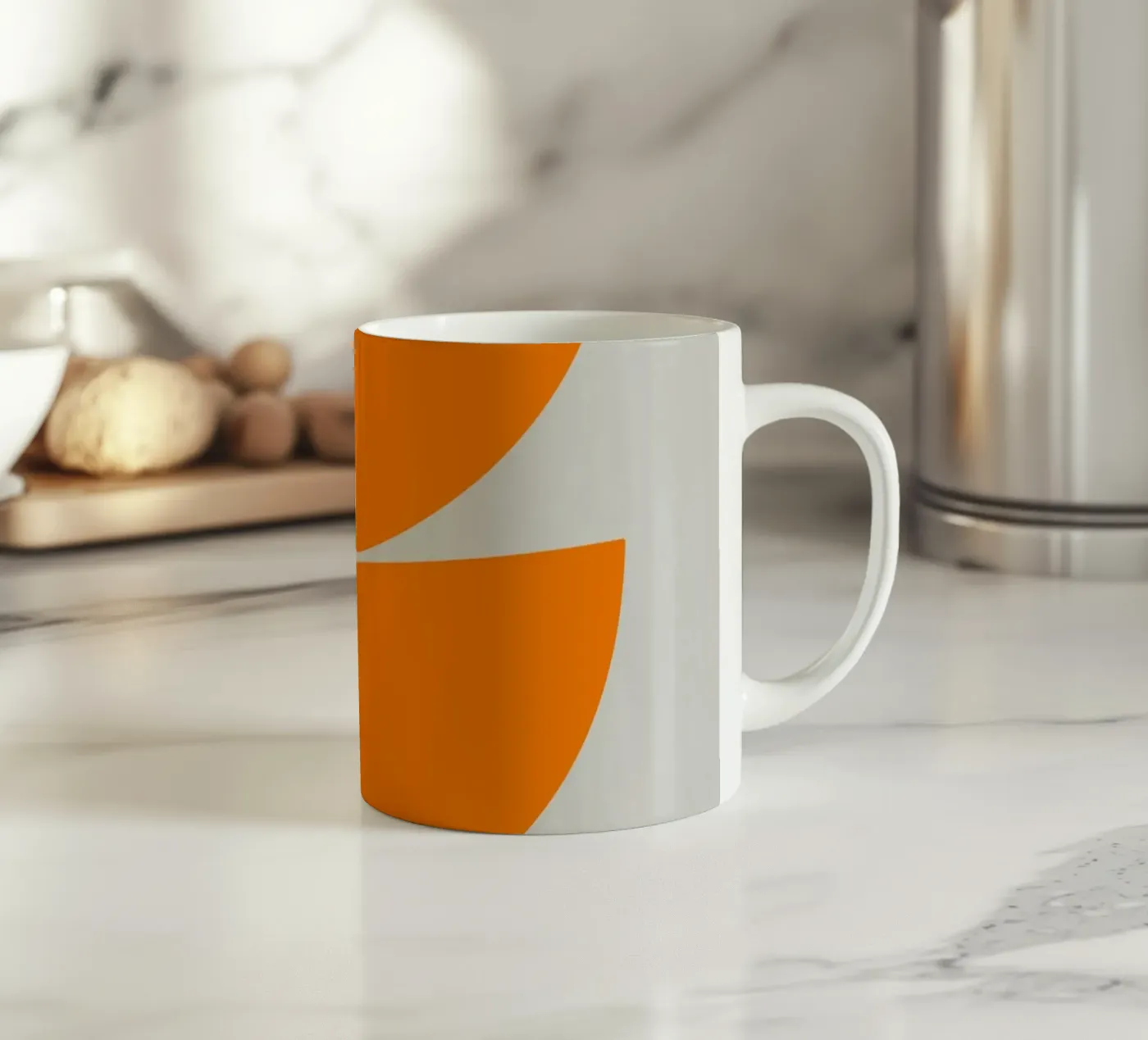 Waves (Orange) ceramic mug by Rose Beck Art