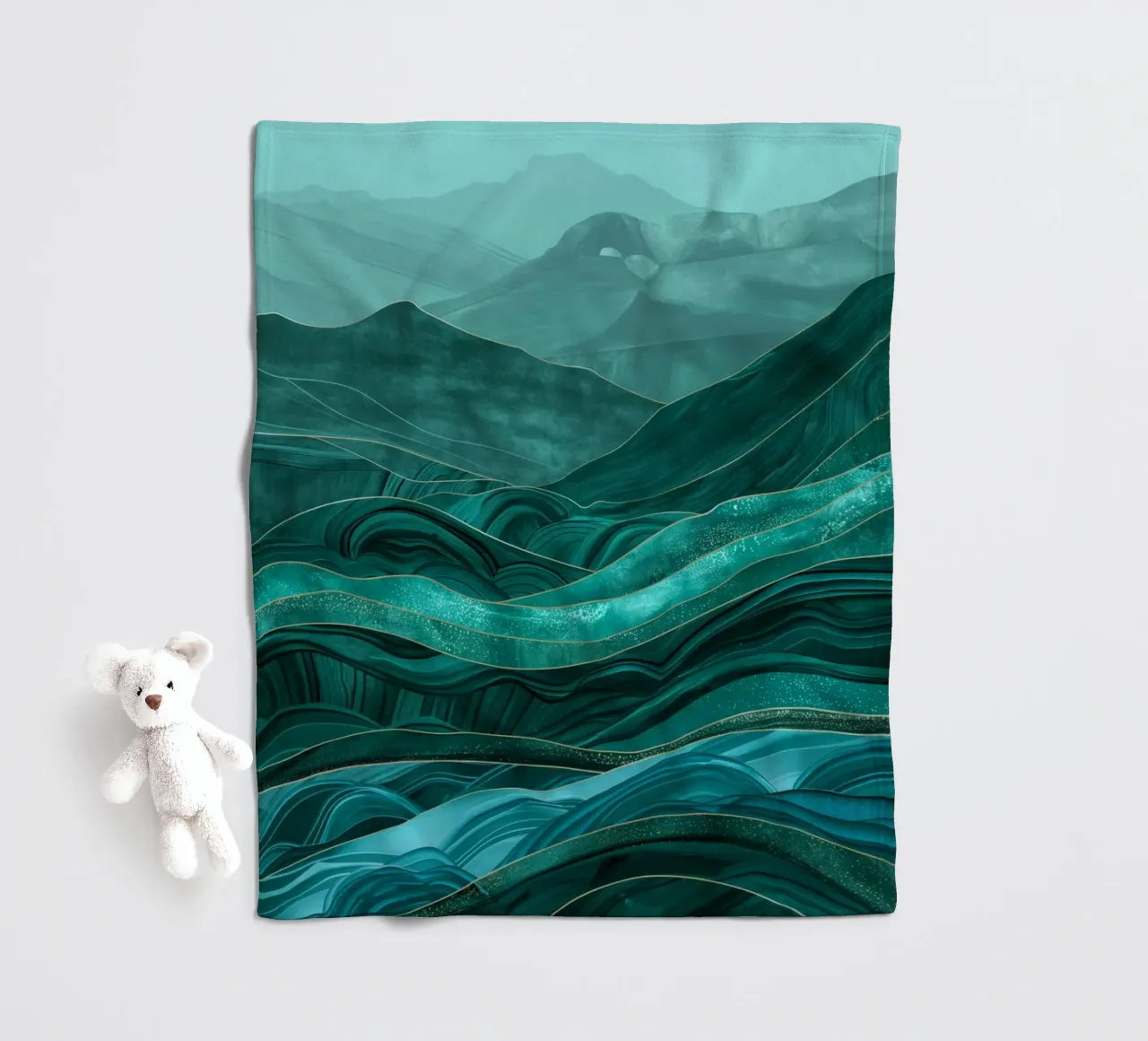 Paesaggio collinare dai colori blu coperta in pile da Imagine