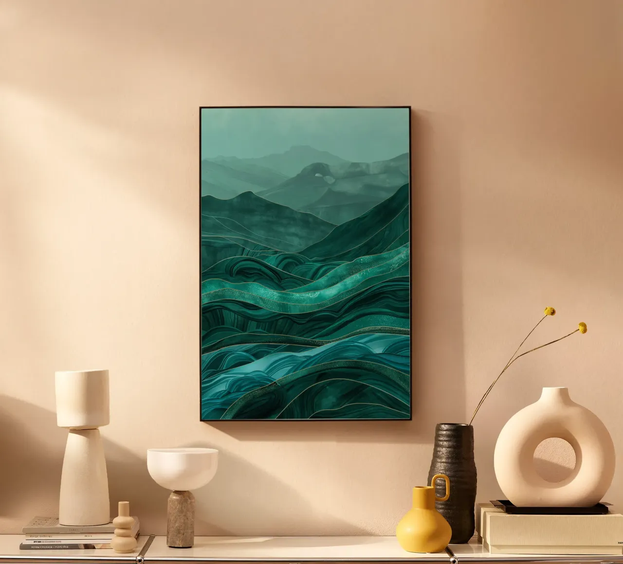Paesaggio collinare dai colori blu plexiglass da Imagine