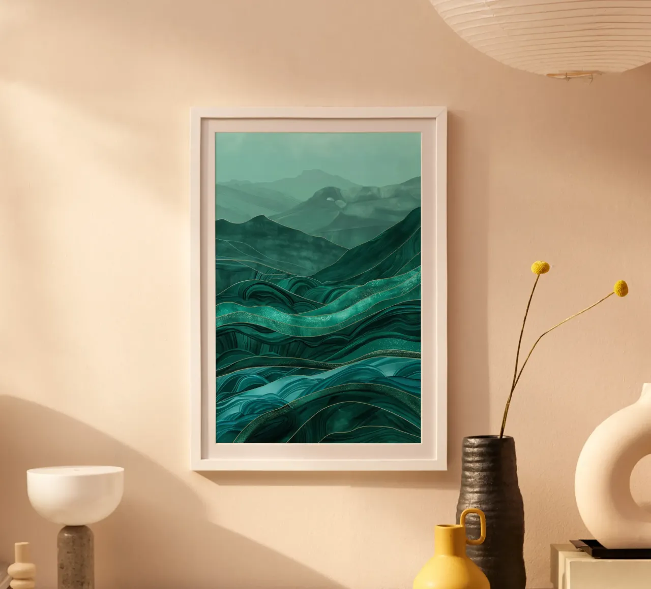 Paesaggio collinare dai colori blu poster da Imagine