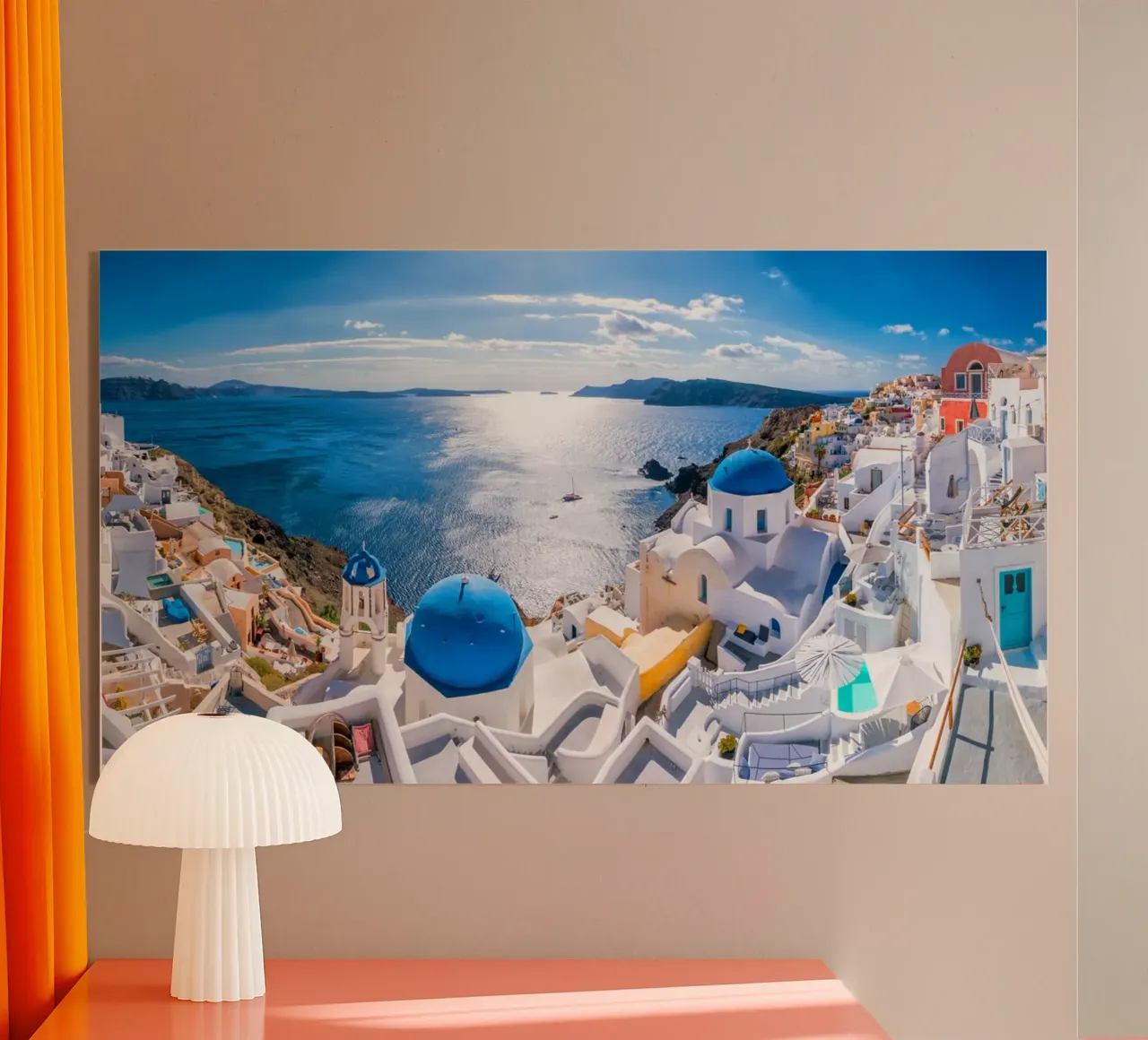 Santorini Glow plexiglass da PhotoVibe Decor