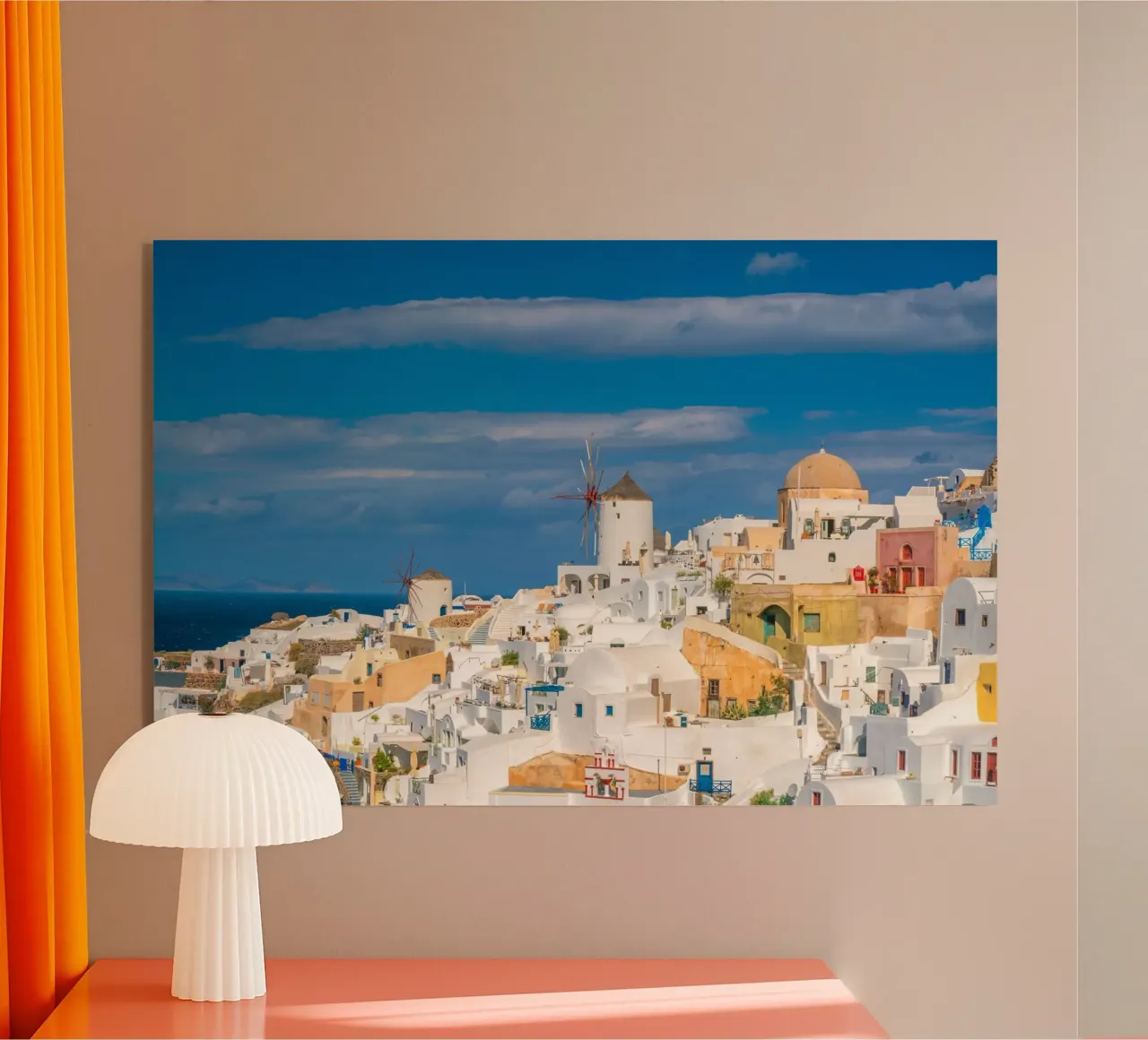 Santorini Glow plexiglass da PhotoVibe Decor