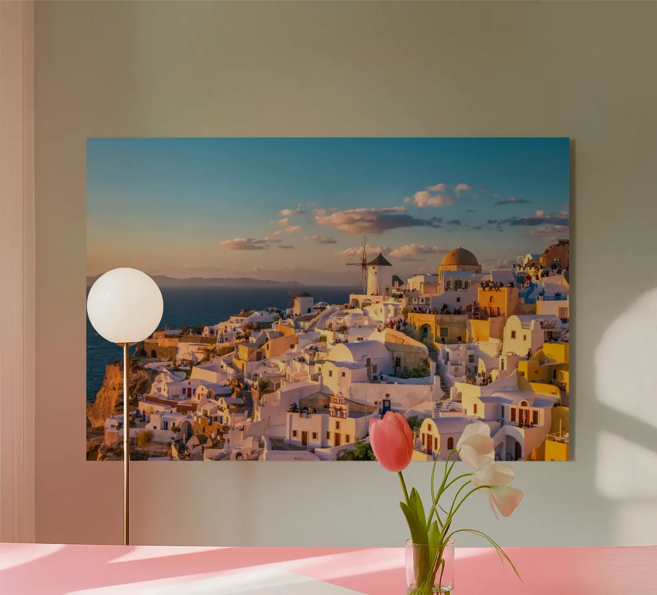 Santorini Glow plexiglass da PhotoVibe Decor