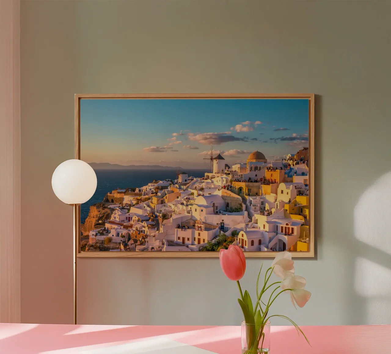 Santorini Glow pannello forex da PhotoVibe Decor