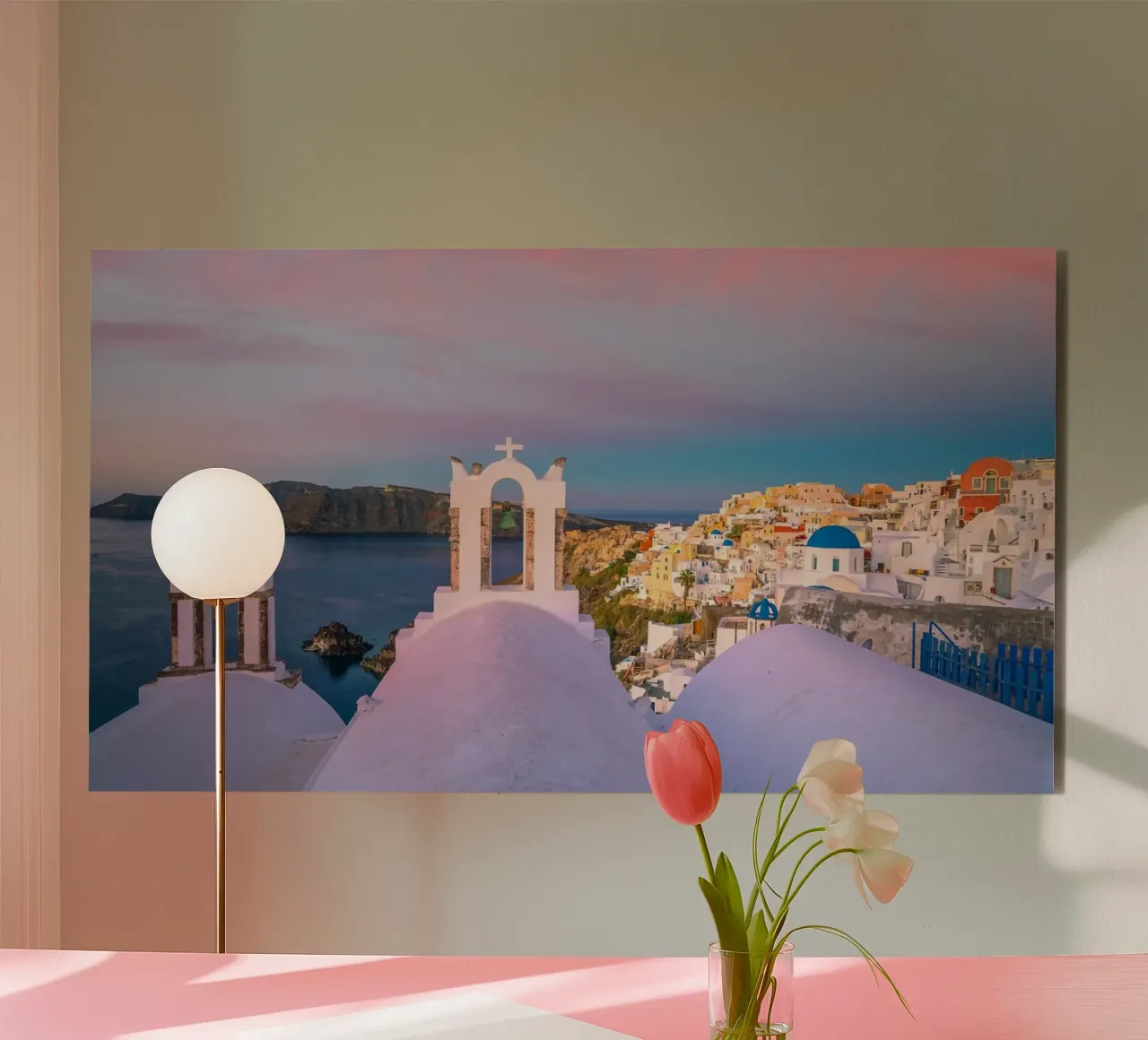 Santorini Glow pannello forex da PhotoVibe Decor