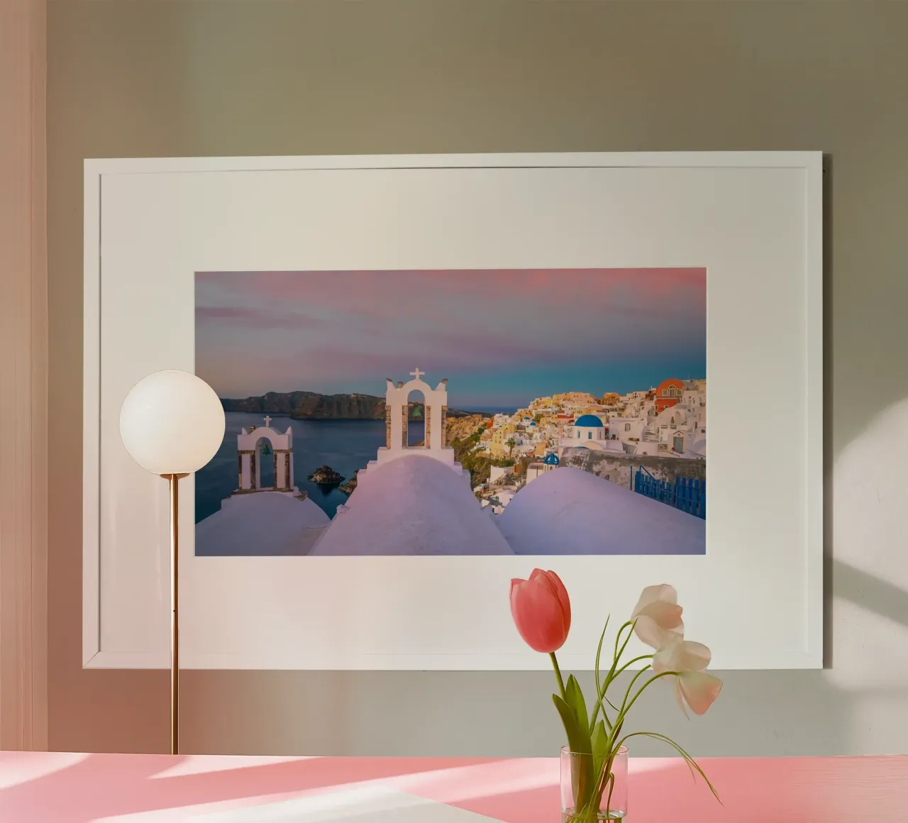 Santorini Glow poster da PhotoVibe Decor