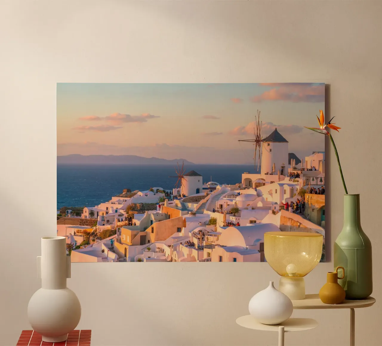 Santorini Glow canvas by PhotoVibe Decor