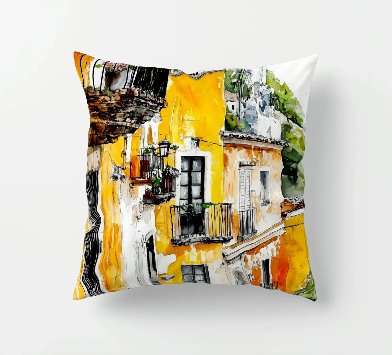 Città messicana cuscino da Justyna Jaszke JBJart