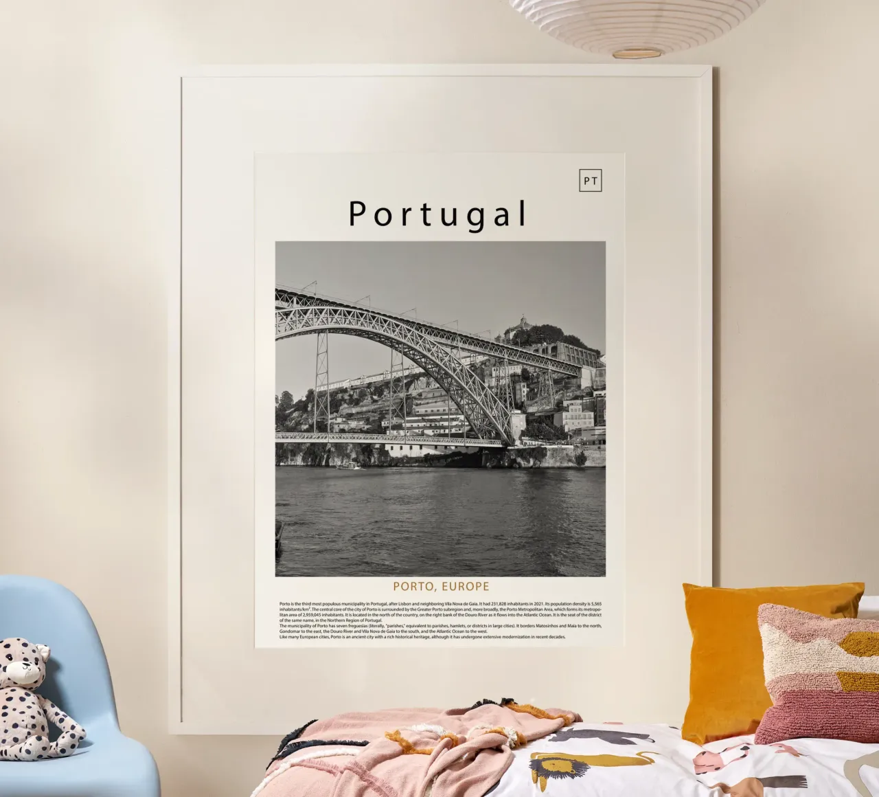 Porto wall art - Porto, Portogallo poster con telaio in plastica da ✈ world in frame