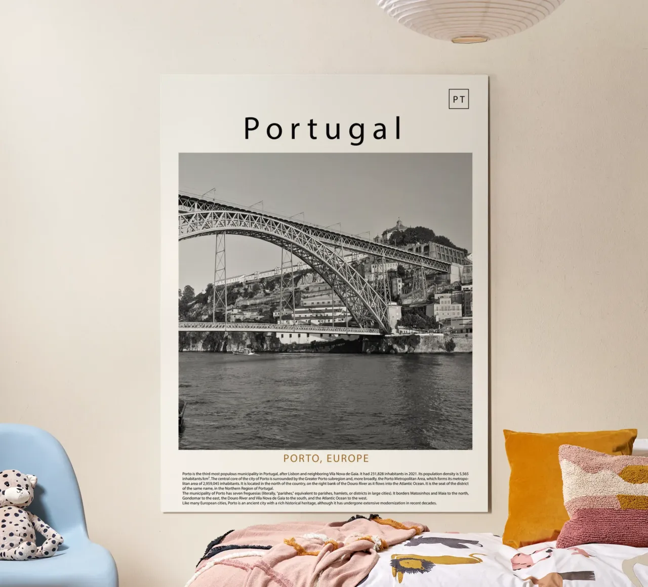 Porto wall art - Porto, Portogallo poster con telaio in plastica da ✈ world in frame