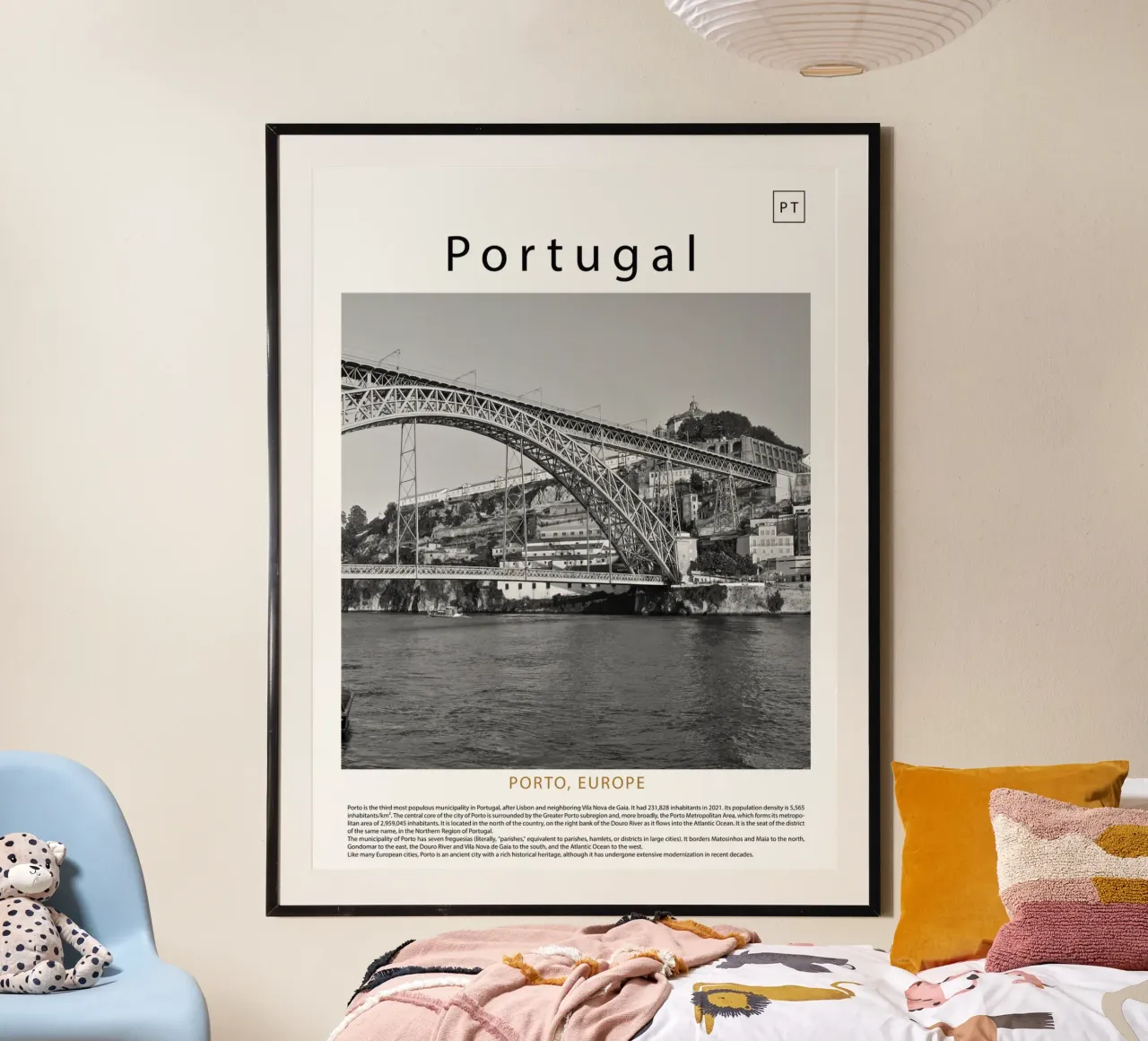 Porto wall art - Porto, Portogallo poster con telaio in plastica da ✈ world in frame