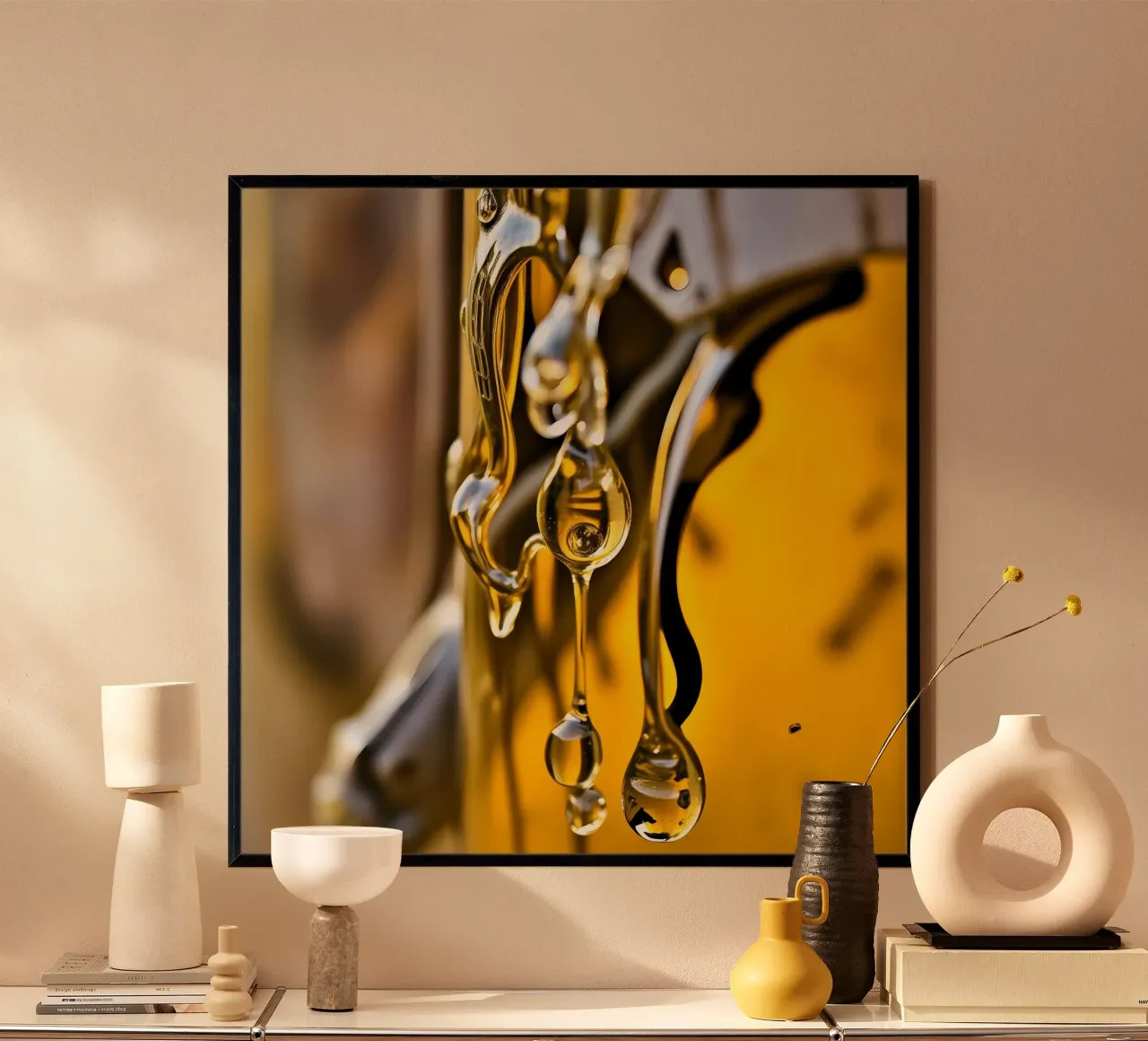 Honig Tropfen poster con telaio in legno da kosinsart.gallery