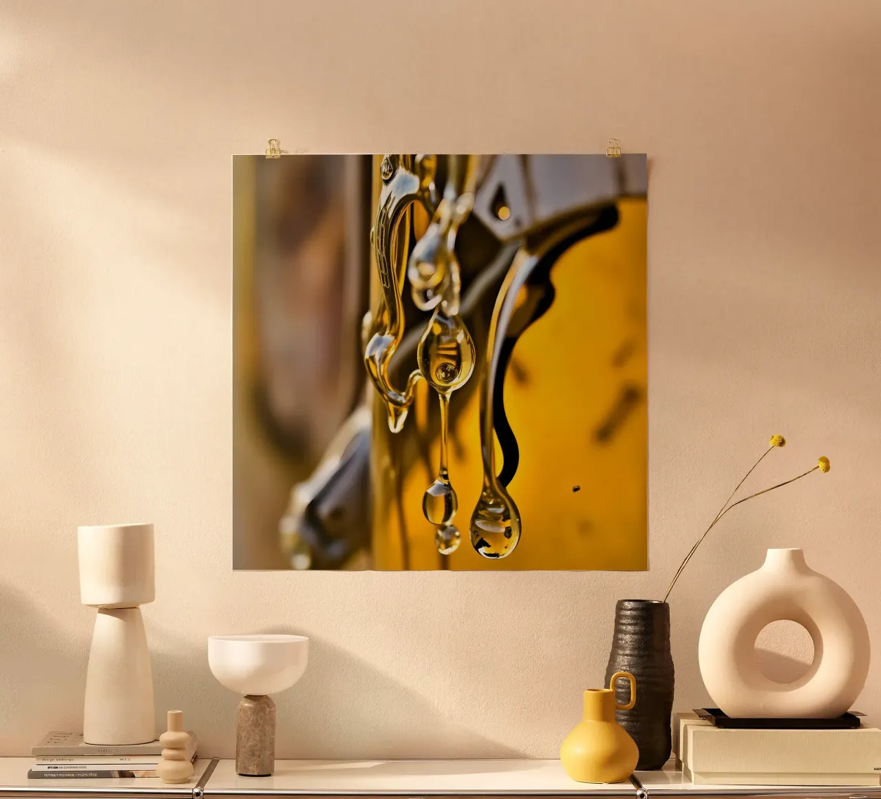 Honig Tropfen poster con telaio in legno da kosinsart.gallery