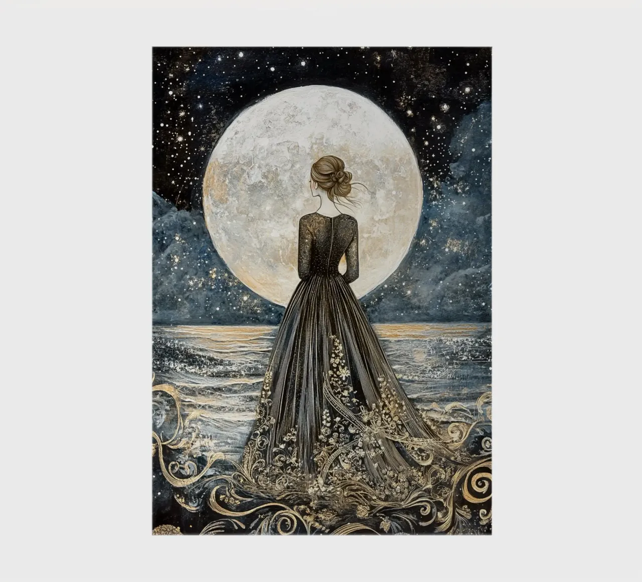 Moon and sea notebook by Art-Nouveau-Dsg