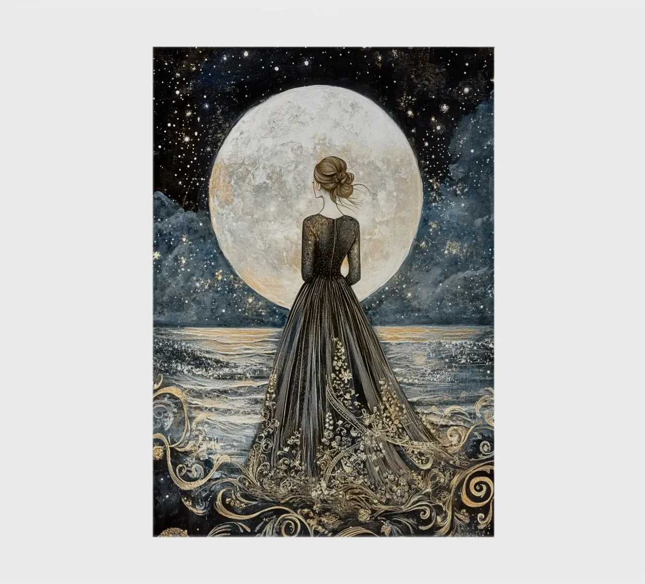 Moon and sea notebook by Art-Nouveau-Dsg