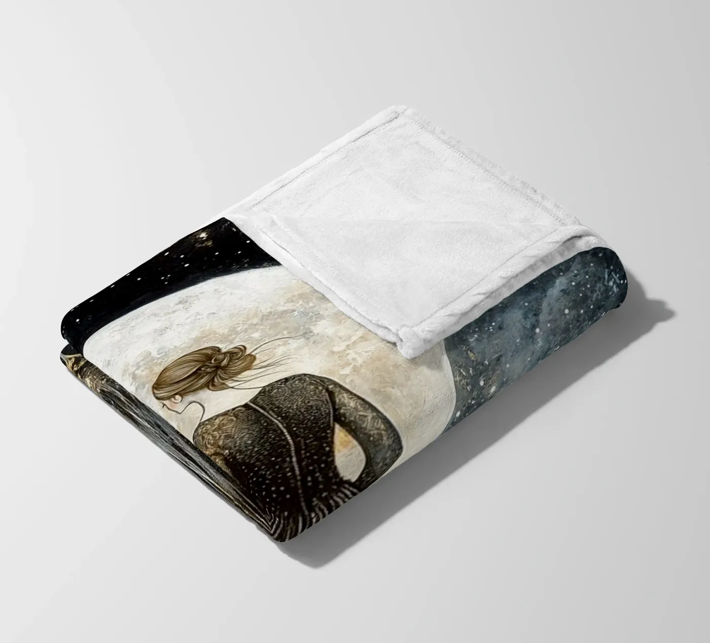 Luna e mare coperta in pile da Art-Nouveau-Dsg