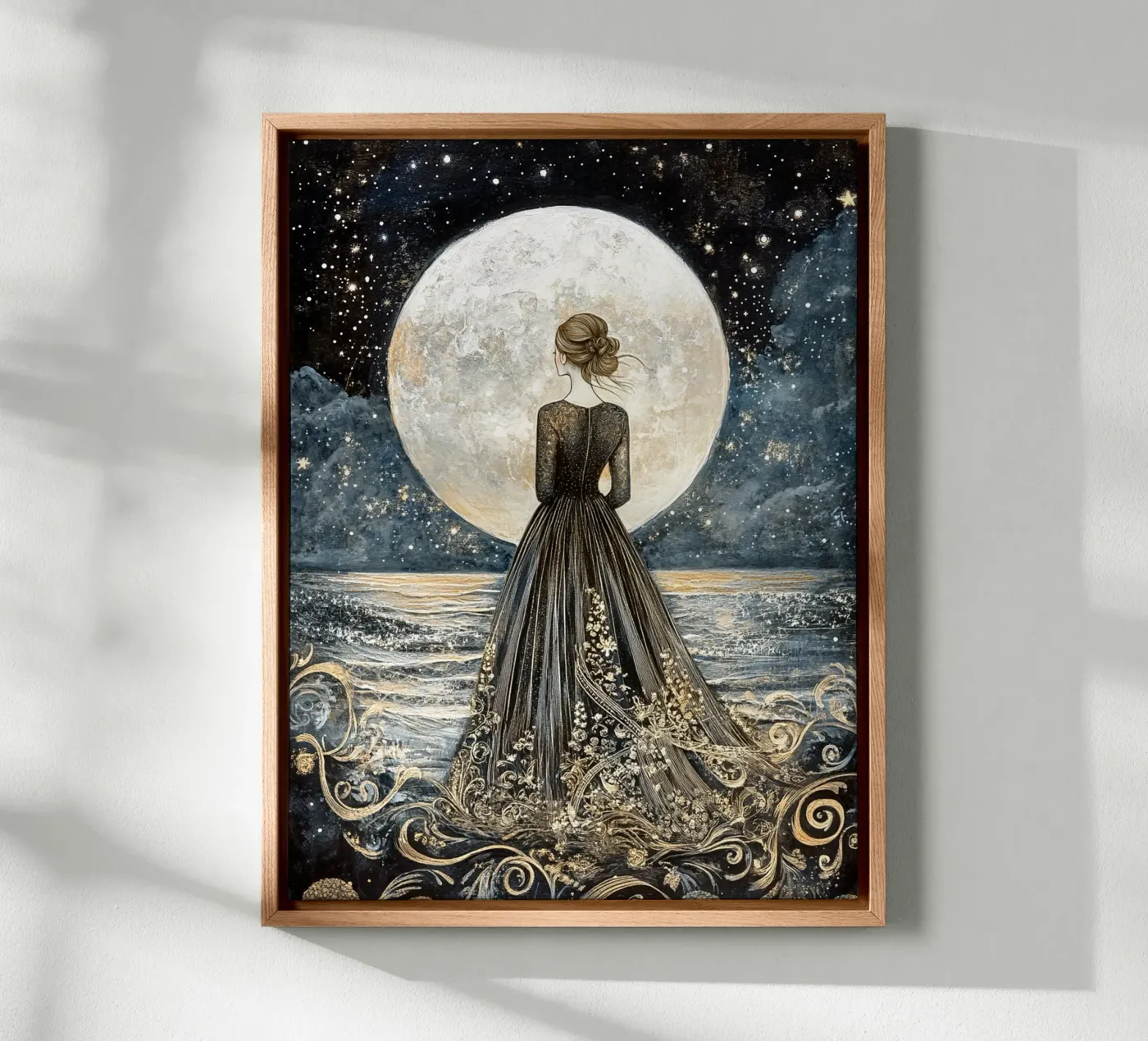 Luna e mare tela da Art-Nouveau-Dsg