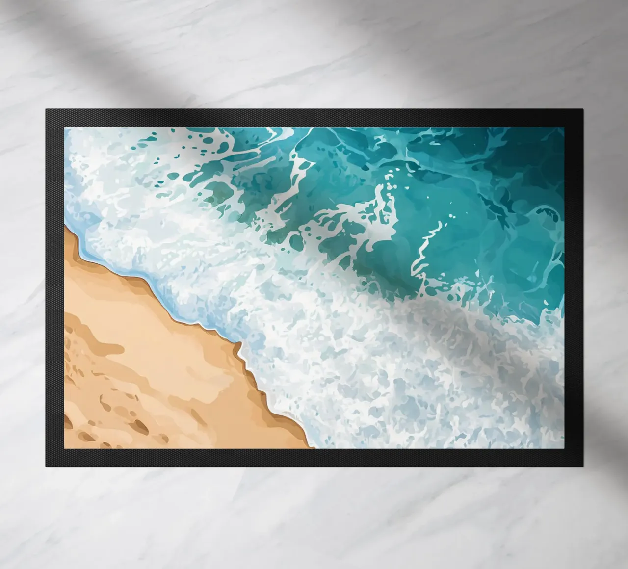 Ocean waves doormat by Digital Naive