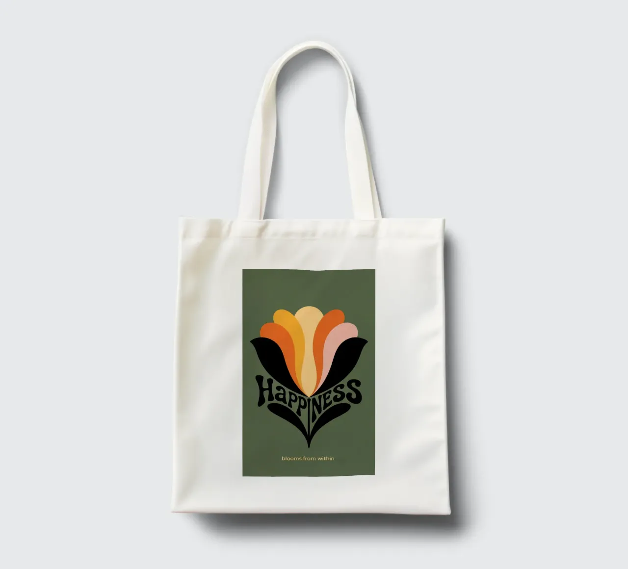 HAPPINESS BLOOMS FROM WITHIN borsa in juta da 20 Farben