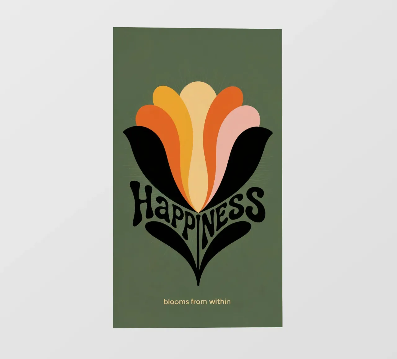 HAPPINESS BLOOMS FROM WITHIN telo in pvc da 20 Farben