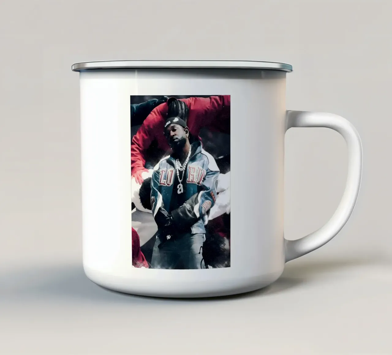 Kendrick Lamar tazza in smalto da Low poly art