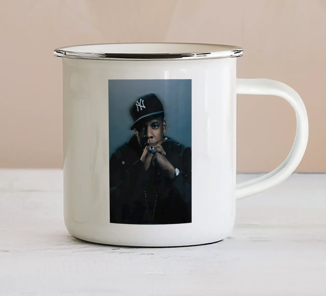 Jay Z taza de esmalte de Low poly art