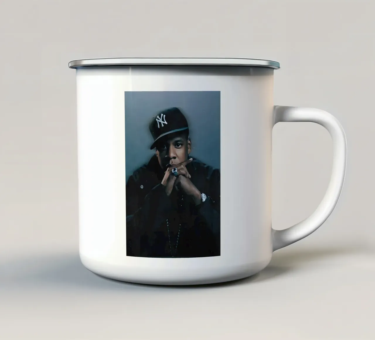 Jay Z taza de esmalte de Low poly art