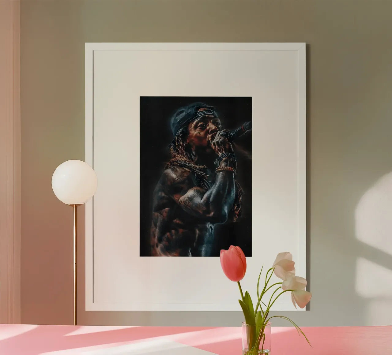 Lil Wayne carta hahnemühle da Low poly art