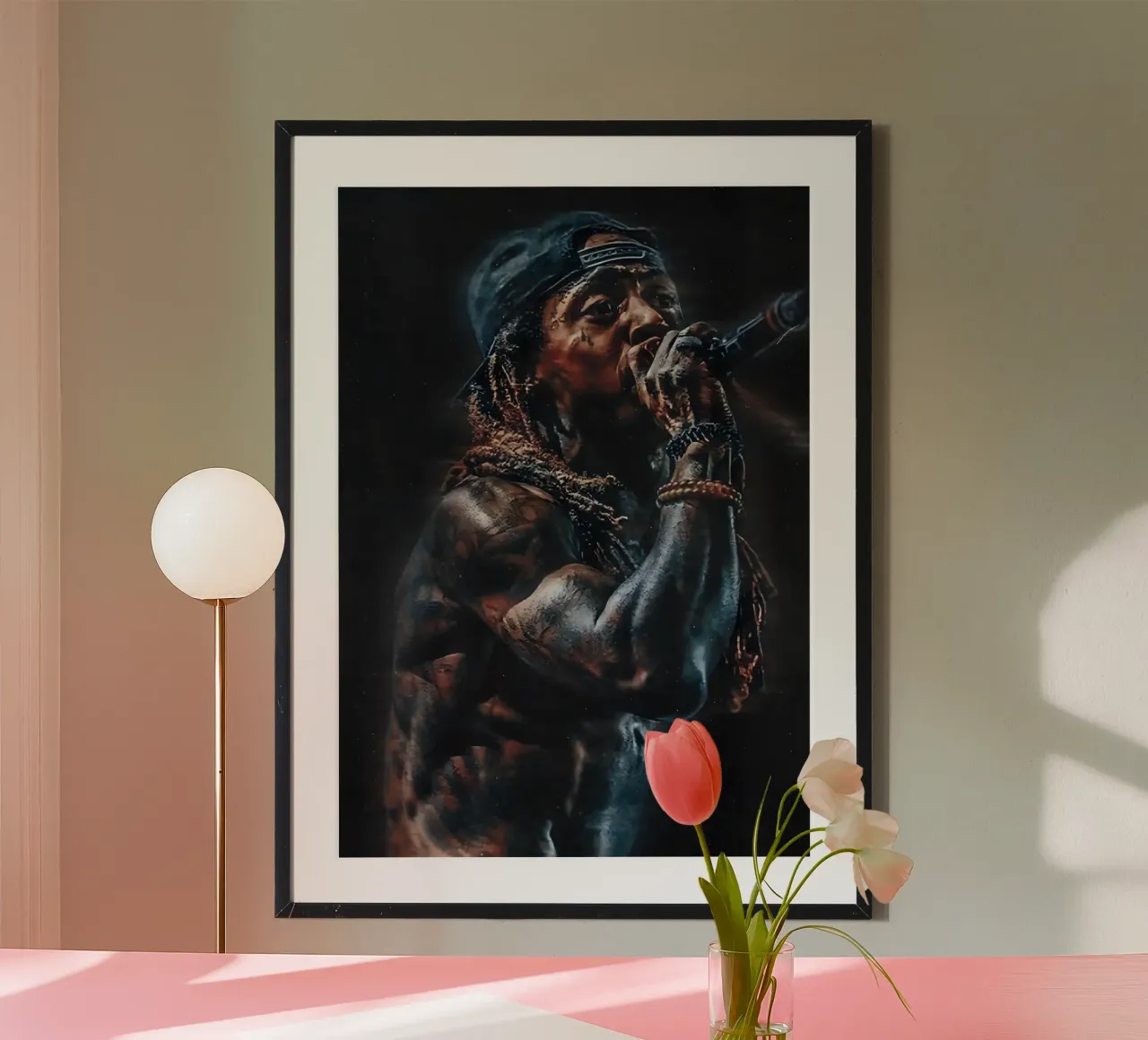 Lil Wayne carta hahnemühle da Low poly art