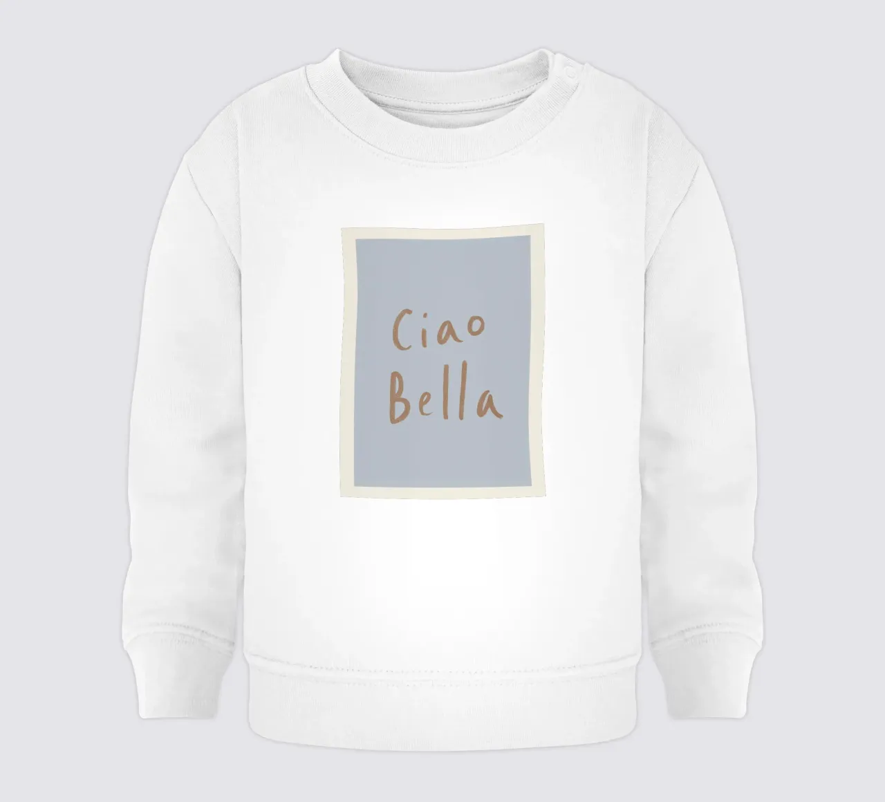 Ciao Bella, saluti romantici felpa neonato da Carinaprint