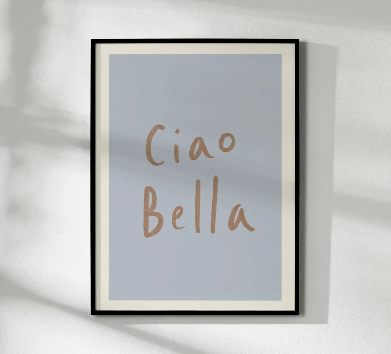 Ciao Bella, saluti romantici poster con telaio in legno da Carinaprint