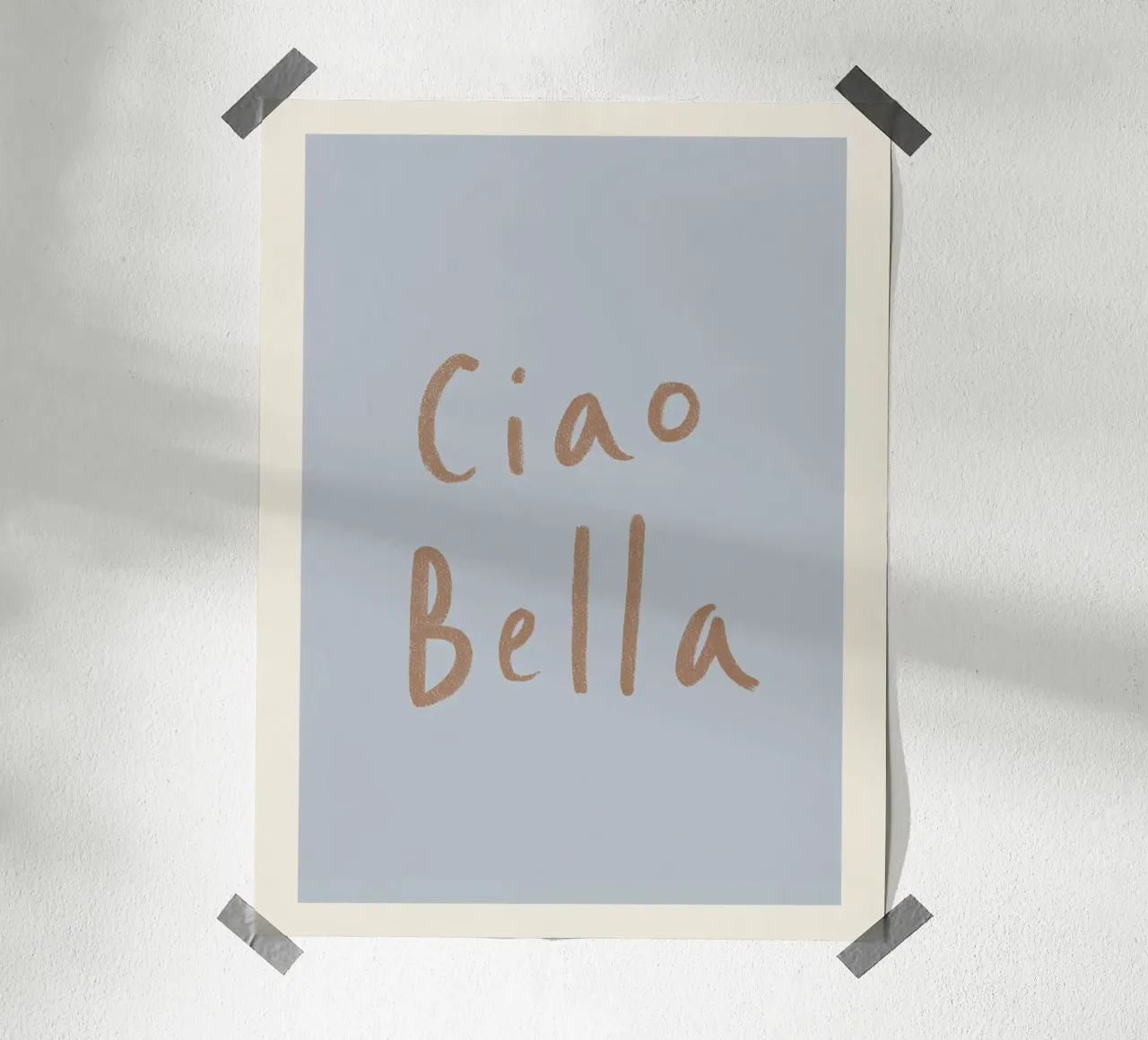 Ciao Bella, saluti romantici poster con telaio in legno da Carinaprint