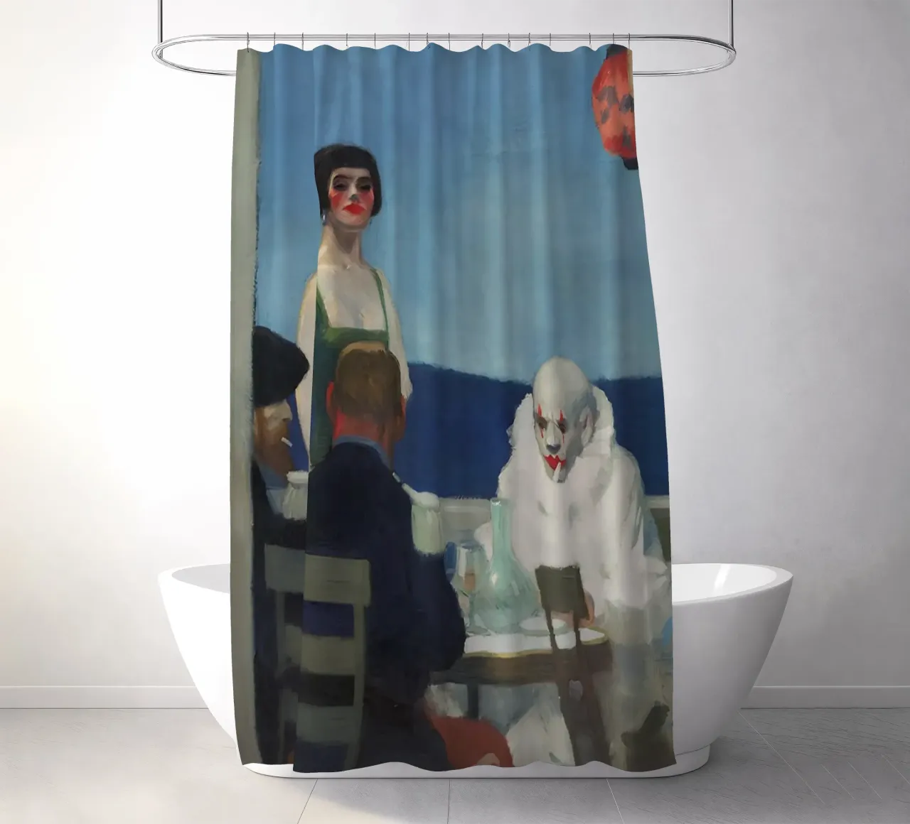 Soir Bleu" di Hopper - Il primo realismo e la vita nei caffè parigini tenda da doccia da NorwesClub
