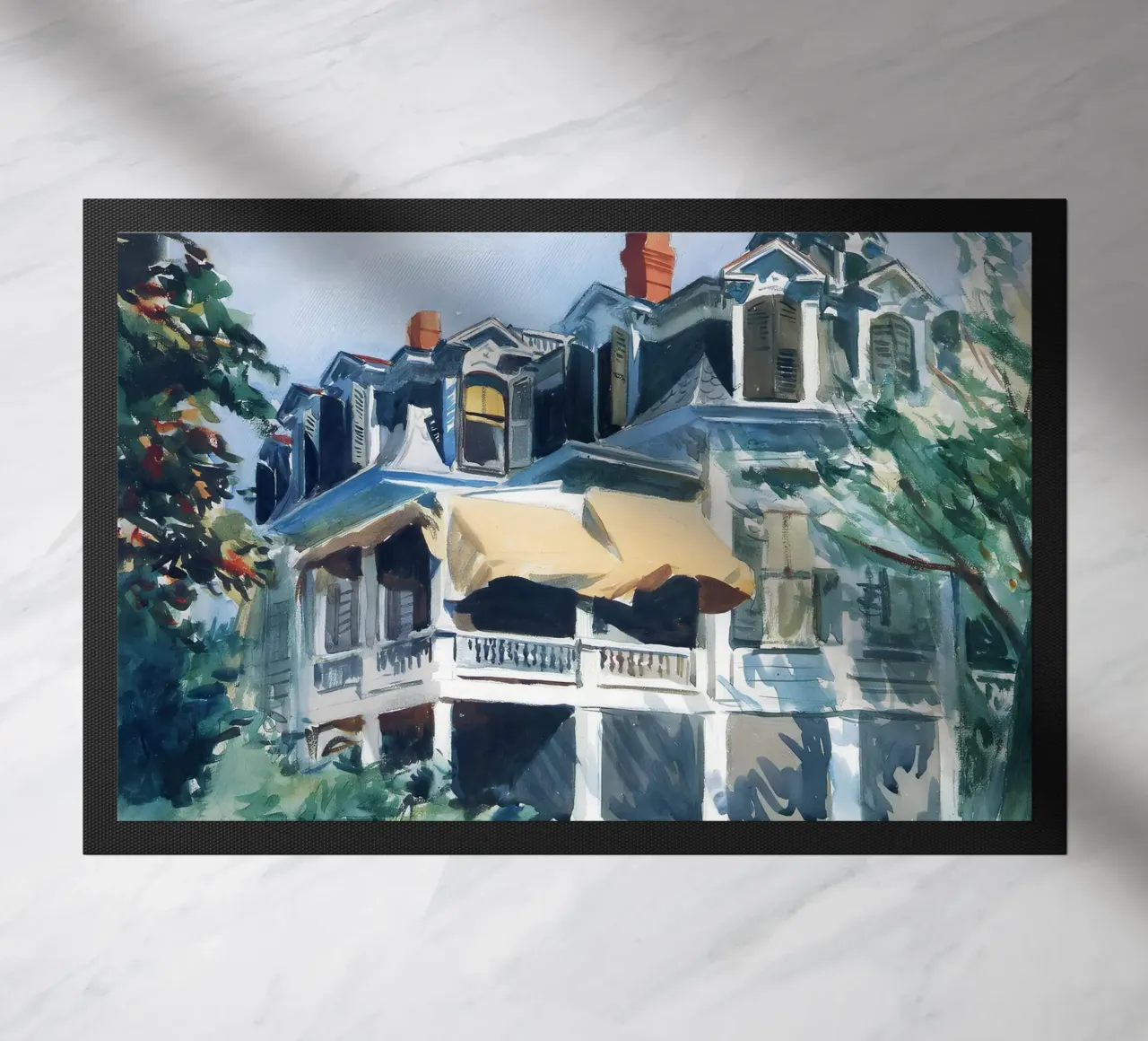 Il "Tetto a mansarda" di Hopper - Acquerello americano e architettura zerbino da NorwesClub