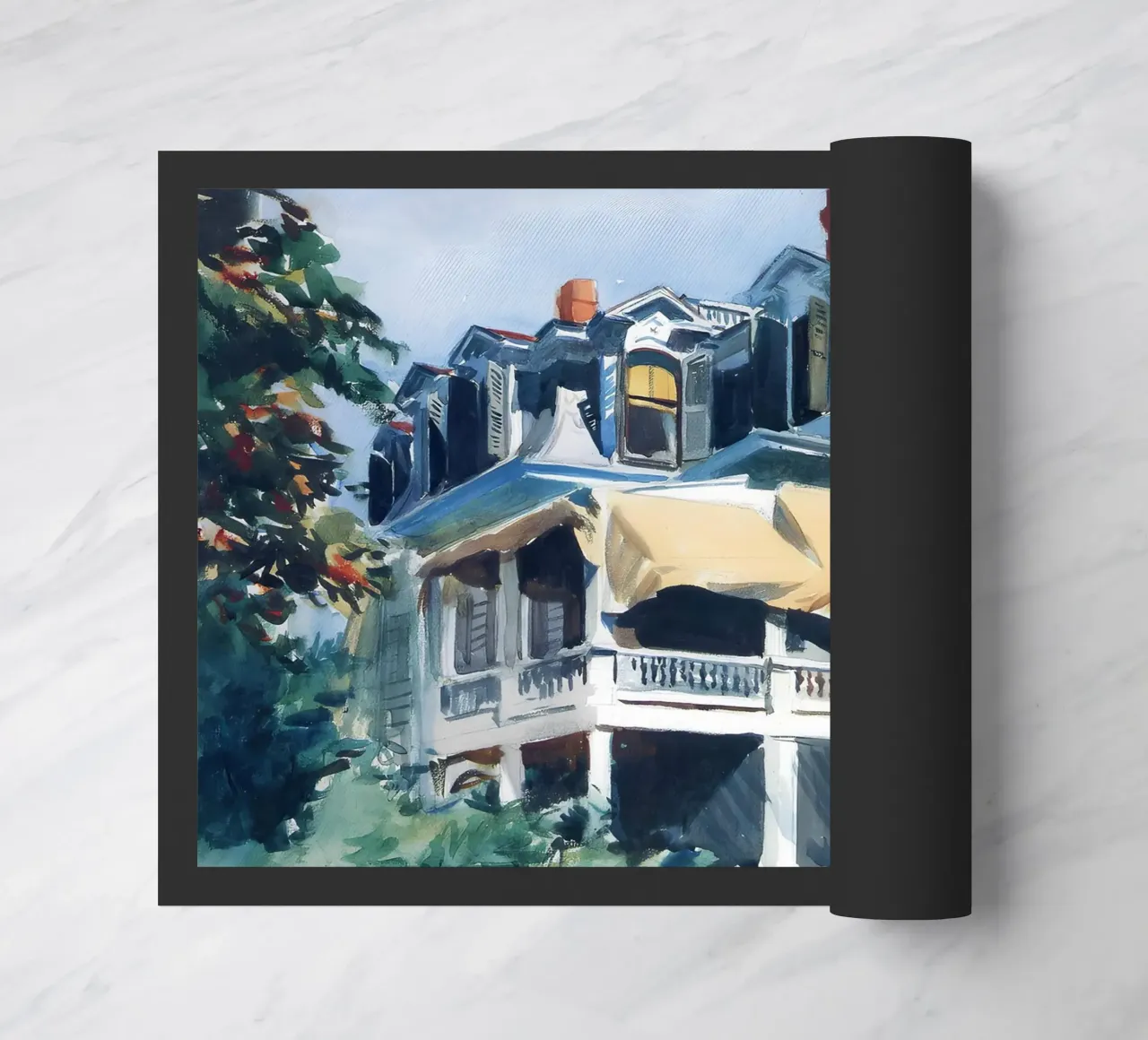 Il "Tetto a mansarda" di Hopper - Acquerello americano e architettura zerbino da NorwesClub